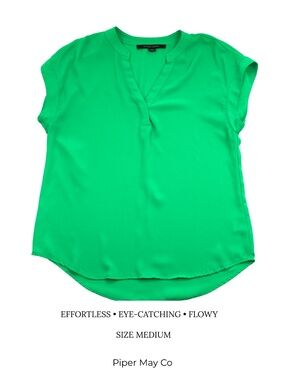 Cynthia Steffe Bright Green Blouse | Chic Statement Top Size M